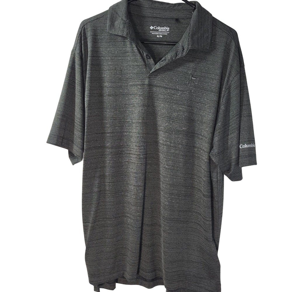 Columbia Golf Mens XL Performance Polo Shirt Grey Striated Short Sleeve RN138859